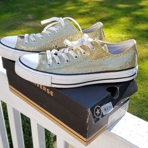 Gold Sparkly Converse Chuck Taylors